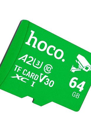 Карта памяти micro sd 64gb hoco cl10 a2 class 10 green