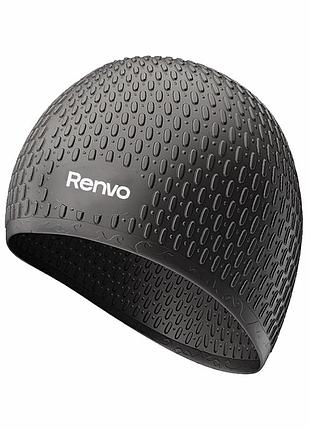Шапочка для плавання renvo garda, доросла, чорна, 12+, універсальний розмір (osfm) (2sc1201-01)