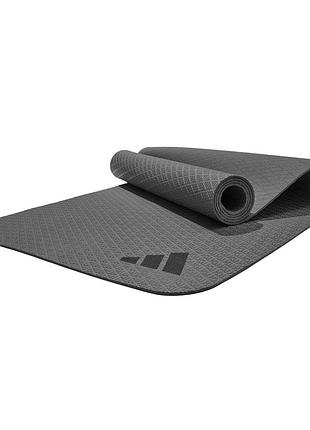 Коврик для фитнеса и йоги adidas, противоскользящий, ева, 176×61×0.4 см, черный (adyg-10001bk)