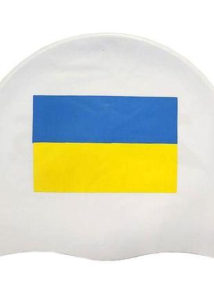 Шапочка для плавання zoggs logo ukraine, доросла, силіконова, біла, універсальний розмір osfm (455196.damfwh)