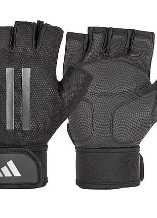 Перчатки для тренировок adidas elite, l (обхват 21.5-23 см), дышащие, черные, для фитнеса и спорта (adgb-14245-nl)