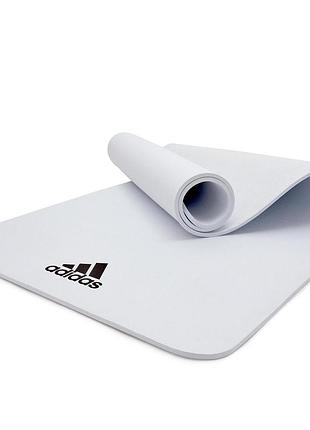 Коврик для фитнеса и йоги adidas, противоскользящий, ева, 176×61×0.8 см, белый (adyg-10100wh)