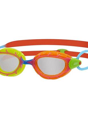 Очки для плавания детские zoggs predator junior 6-14 лет anti-fog uv защиту 180° обзор оранжевый, желтый (310869.rdorclr)