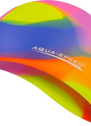 Шапочка для плавання aqua speed bunt, силіконова, різнокольорова, універсальний розмір osfm (113-75)