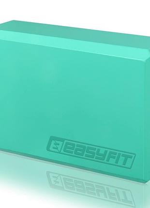 Блок для йоги easyfit ef-1818-m, зеленый, eva пена, 23×15×7,6 см, 100 г (1 шт.)