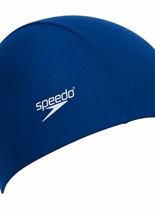 Шапочка для плавання speedo polyester cap, з поліестеру, синя, універсальний розмір osfm (8-710080000-2)