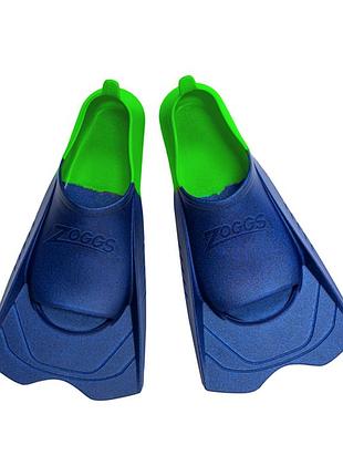 Ласты для плавания zoggs eco short blade rubber тренировочные короткие силиконовые 39-40 сине-зеленый (465220.blgn.6-7)