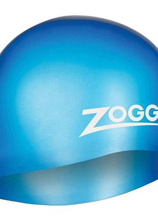 Шапочка для плавания zoggs easy-fit silicone cap силиконовая для длинных волос, синий (465003.bl)
