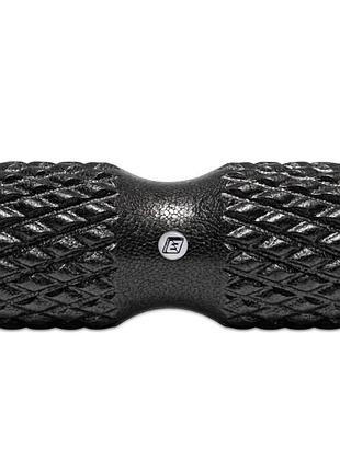 Масажний ролик easyfit grid roller epp 42 см для мфр, валик для спини та м'язів, ролер міофасціального релізу чорний (ef-2043-bk)