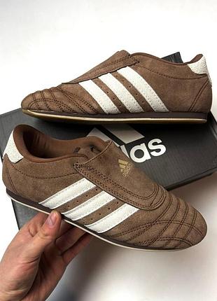 Вінтажні кеди кросівки adidas taekwondo vintage коричневі замшеві унісекс