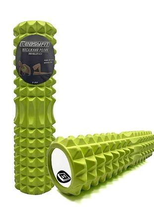 Масажний ролик easyfit ef-2028-gn, eva-піна, салатовий, 45×13 см - для йоги, фітнесу, реабілітації