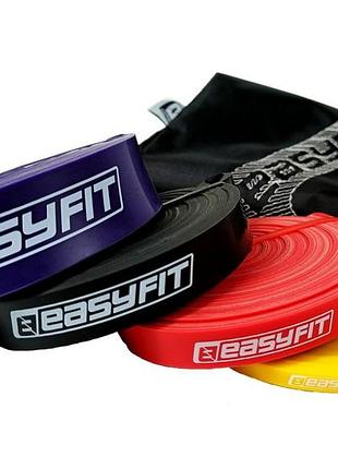 Эспандер-петля easyfit ef-1454s, латекс, набор 4шт., сопротивление 1–45 кг – для фитнеса и кроссфита