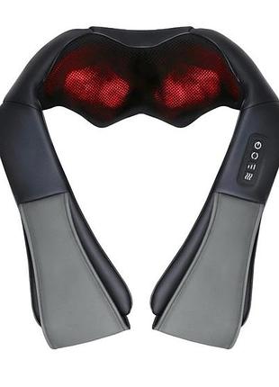 Накидка-масажер роликовий easyfit shiatsu для шиї та спини ef-2101 black/grey