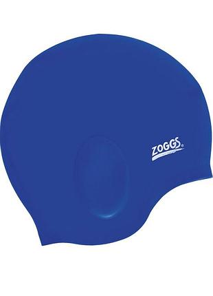 Шапочка для плавання zoggs ultra-fit silicone cap силіконова із захистом вух синій (300767.rb)