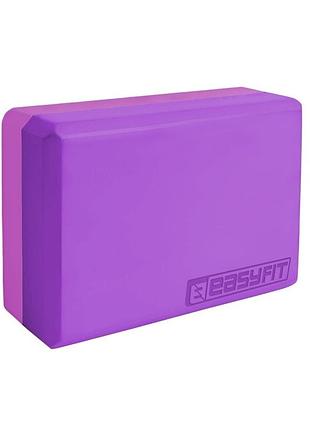 Блок для йоги easyfit ef-1821-vp, фиолетовый, eva пена, 23×15×7,6 см, 200 г (1 шт.)