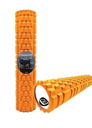 Массажный ролик easyfit ef-2037-or, eva-пена, оранжевый, 60×14 см - для йоги, фитнеса, реабилитации