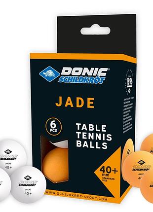 Мячи для настольного тенниса donic jade ball 40+ 6 шт white+orange (608509)