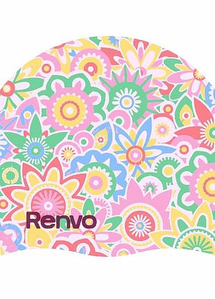 Шапочка для плавання renvo kerio flowers, доросла, різнокольорова, 12+, універсальний розмір (osfm) (2sc150-0508)