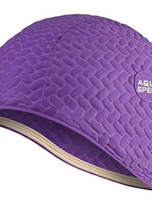 Шапочка для плавания aqua speed bombastic tic-tak, для длинных волос, латексна, фиолетовая, универсальный размер osfm (117-09)