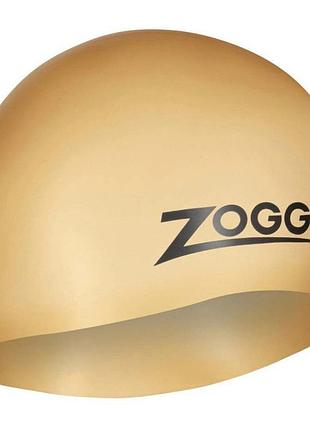 Шапочка для плавания zoggs easy-fit silicone cap силиконовая для длинных волос, золотой (465003.gd)