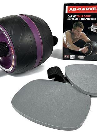 Ролик (гимнастическое колесо) для пресса easyfit ef-1355 ab carver pro, тренажер для мышц живота