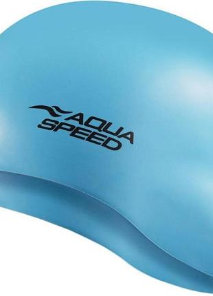 Шапочка для плавання aqua speed mono, силіконова, блакитна, універсальний розмір osfm (111-42)