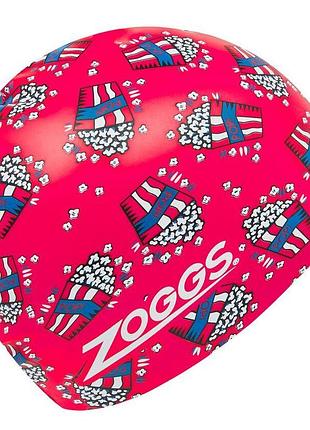 Шапочка для плавання zoggs printed, доросла, силіконова, червона, універсальний розмір osfm (465048.ppcrmg)