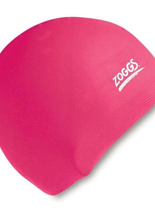 Шапочка для плавання дитяча zoggs junior silicone cap силіконова 6-14 років,рожевий (465015.pk)