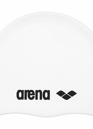 Шапочка для плавания arena classic silicone ( 91662-015) силиконовая,белый