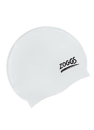 Шапочка для плавання zoggs silicone cap силіконова для басейну білий (465024.wh)