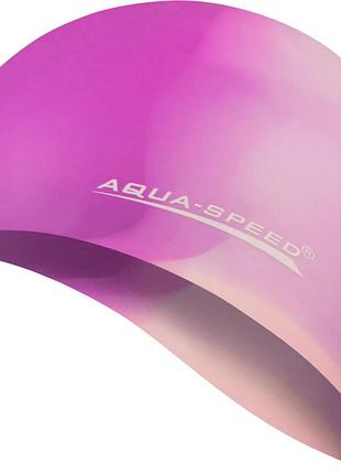 Шапочка для плавання aqua speed bunt, силіконова, різнокольорова, універсальний розмір osfm (113-65)