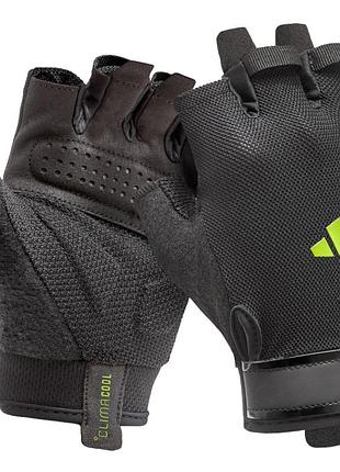 Перчатки для тренировок adidas essential, l (обхват 21.5-23 см), дышащие, черные, для фитнеса и спорта (adgb-15003gn)