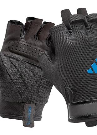 Перчатки для тренировок adidas essential, xs (обхват 18-19 см), дышащие, черные, для фитнеса и спорта (adgb-15000bl-xs)