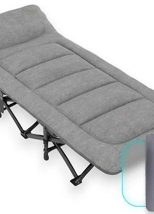 Розкладачка з чохлом easyfit cozycamp ef-2850-gy розкладне ліжко для кемпінгу, дачі та дому