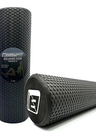 Масажний ролик easyfit ef-2030-bk, eva-піна, чорний, 45×15 см - для йоги, фітнесу, реабілітації