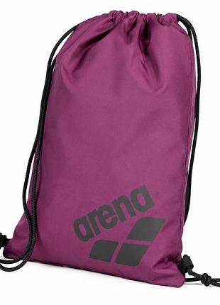 Сумка -мешок для плавания arena one go swimbag водоотталкивающий для бассейна, спортзала на шнурках, 10 л фиолетовый (010239-200