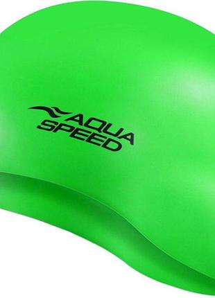 Шапочка для плавання aqua speed mono, силіконова, салатова, універсальний розмір osfm (111-11)