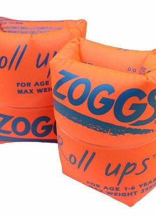 Нарукавники для плавання дитячі zoggs roll ups надувні 1-6 років ( до 25 кг) помаранчевий (301204)