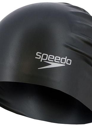 Шапочка для плавання speedo long hair, доросла, для довгого волосся, силіконова, чорна, універсальний розмір osfm (8-061680001)