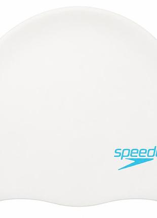 Шапочка для плавання speedo moulded cap, дитяча, силіконова, біла, універсальний розмір osfm (8-7099017621)