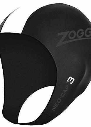Неопреновая шапка для плавания zoggs neo cap 3 мм для триатлона и открытой воды черно-белый l/xl (464044.bkwh.l/xl)