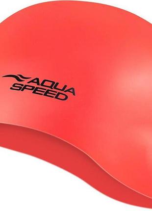 Шапочка для плавання aqua speed mono, силіконова, червона, універсальний розмір osfm (111-32)