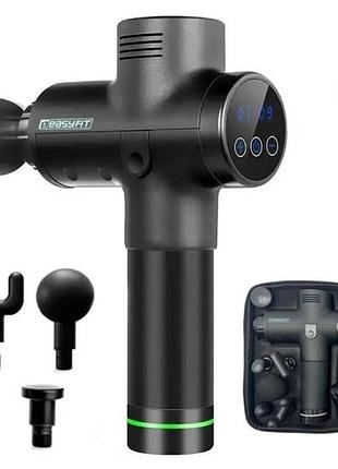 Ручний перкусійний масажер easyfit percussio ef-2073 масажний пістолет для тіла з 6 насадками