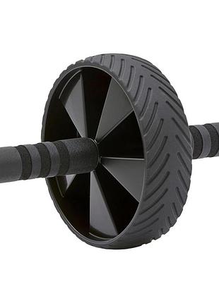 Колесо для преса adidas ab wheel, посилене, до 150 кг, ø18 см, чорне, тренажер для м'язів живота (adac-11404)