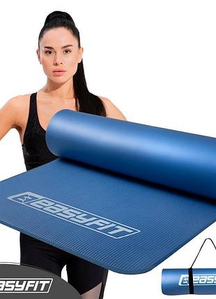 Килимок для йоги та фітнесу easyfit ef-1919-bl, протиковзкий, синій, 180×61×1 см, nbr