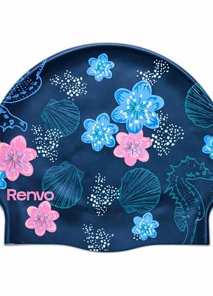 Шапочка для плавання renvo kerio shells, доросла, синя, 12+, універсальний розмір (osfm) (2sc150-0406)