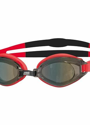 Очки для плавания zoggs endura mirror, зеркальные линзы, антифог, uv400, для бассейна черно-красный (310578.rdbkmsm)