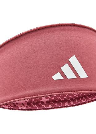 Пов’язка на голову adidas, двостороння, еластична, 10 см, спортивна, рожева/темно-рожева (adac-16300pk)