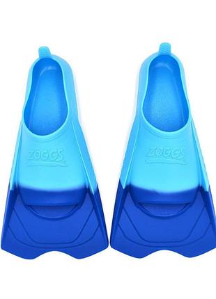 Ласты для плавания zoggs ultra blue тренировочные короткие силиконовые ласты для бассейна 35/36 (21,5 см) голубой,синий (311390)