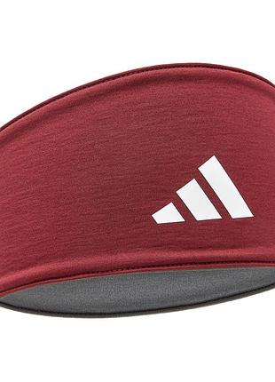 Пов’язка на голову adidas, двостороння, еластична, 10 см, спортивна, червона/темно-сіра (adac-16300rd)